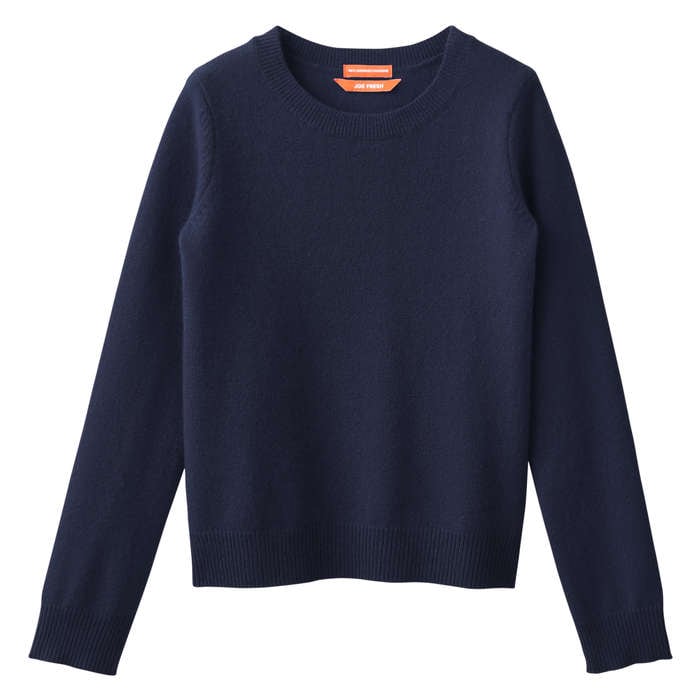 Kid Girls' Cashmere Sweater in Dark Navy from Joe Fresh